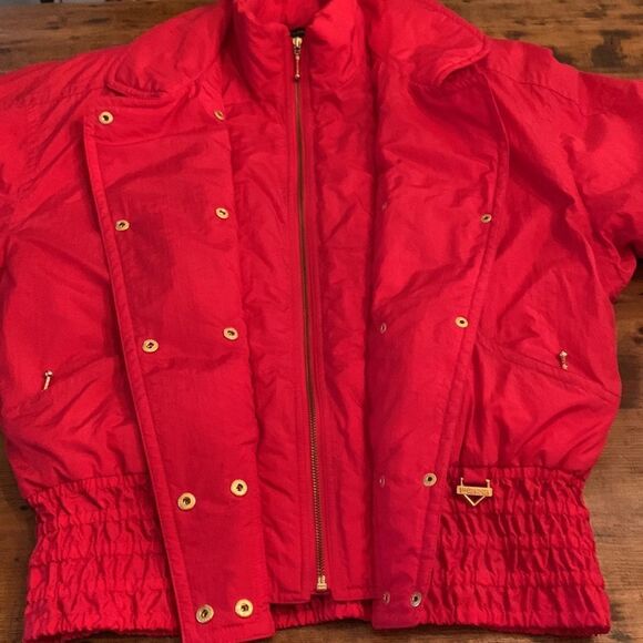 Vintage 90’s Fera Ski Jacket Bright Red Gold Button Detail Sz 16 - Picture 12 of 15